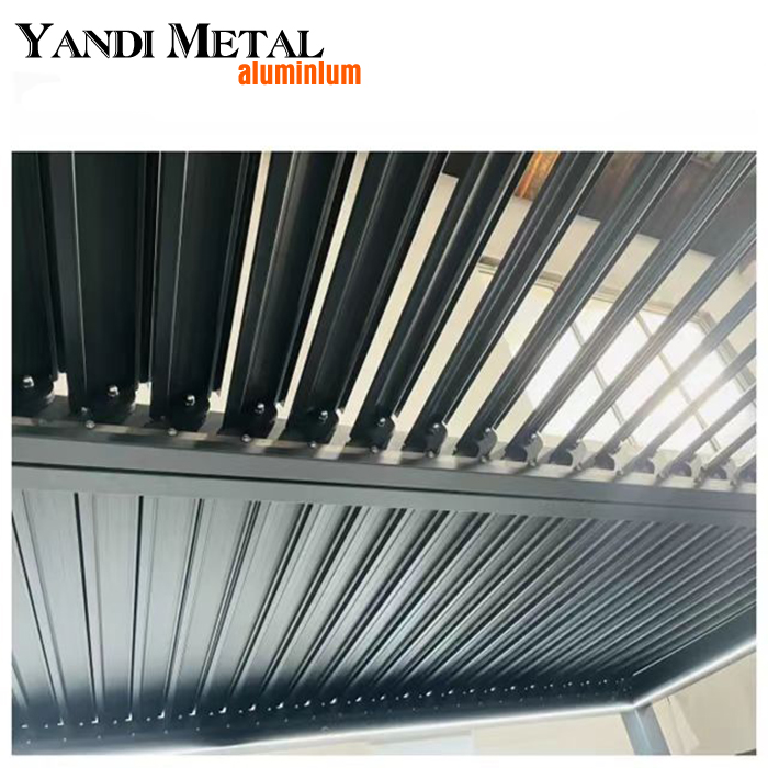 Outdoor sun protection wind control pergola metal roof aluminum pergola shade