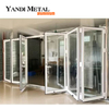 Exterior double glazed aluminum accordion folding door glass double folding patio door