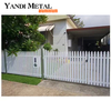 Insert square tube black picket fence panels Aluminum picket fence patio garden Metal alloy picket fence aluminum house