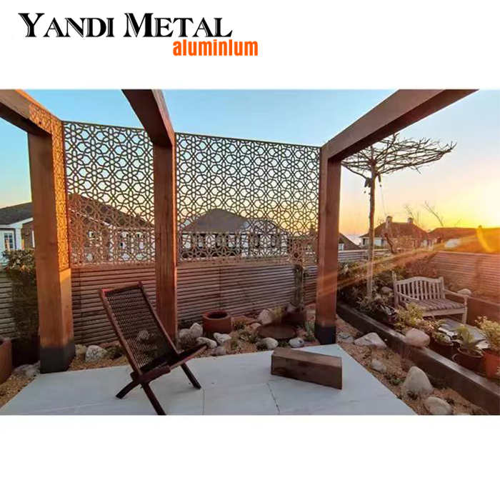 Outdoor decoration laser cut metal screen Flower wall Decorative art Colton steel plate room screen Metal decorative laser cut screen