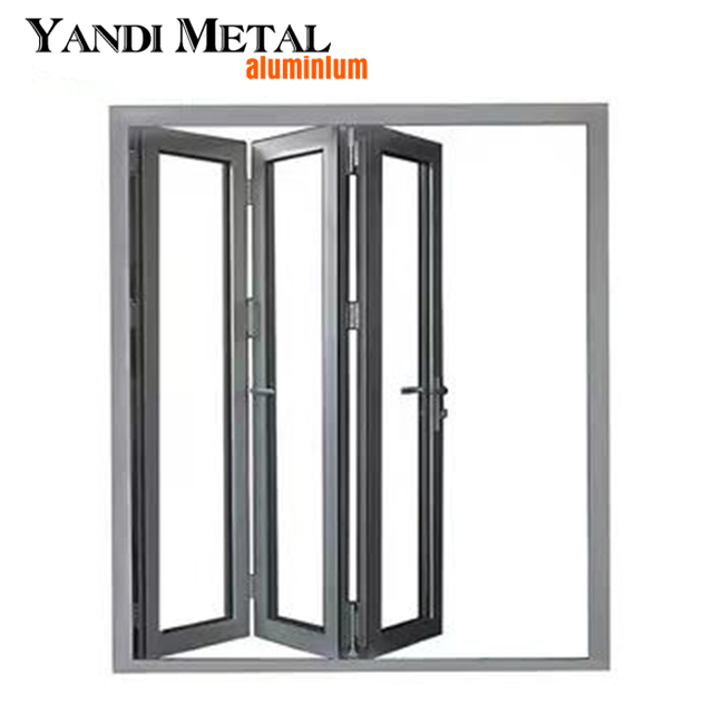 Modern wholesale double glazing large powder coated aluminum folding doors