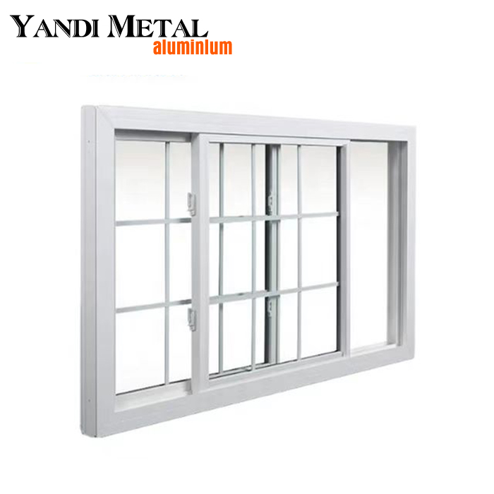 Design custom size double glass aluminum window toughened glass aluminum frame horizontal sliding window