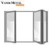 Cheap tempered glass aluminum alloy window three layers of glass folding window aluminum profile
