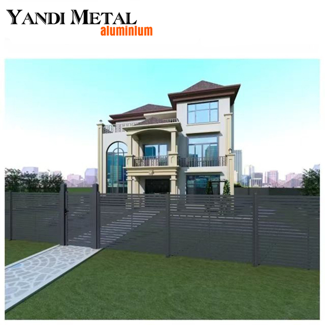 Custom aluminum profile for privacy aluminum strip fence Horizontal aluminum louver fence panel