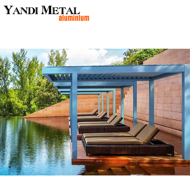 Outdoor electric adjustable waterproof gazebo Aluminum terrace covered with awning aluminum louver pergola