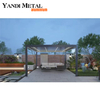 Outdoor metal waterproof garden pavilion awning shutters roof aluminum pergola, equipped with light emitting secondary tube lights